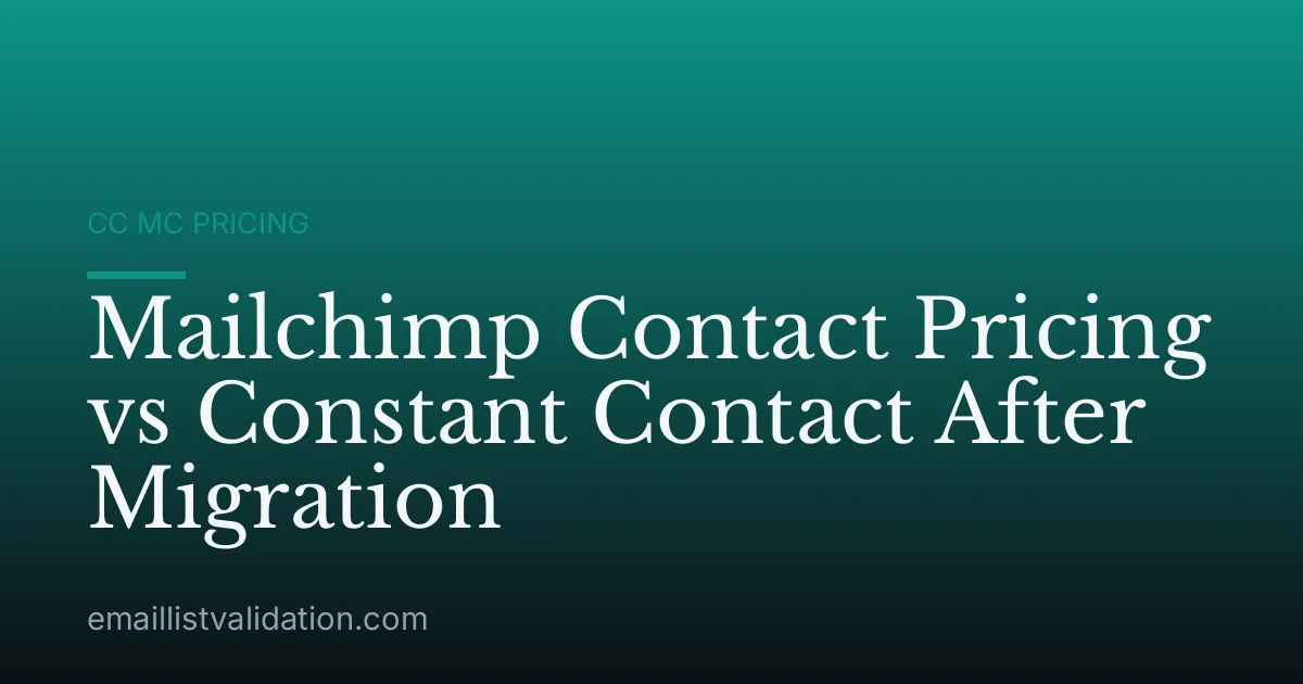 Mailchimp Contact Pricing vs Constant Contact After Migration