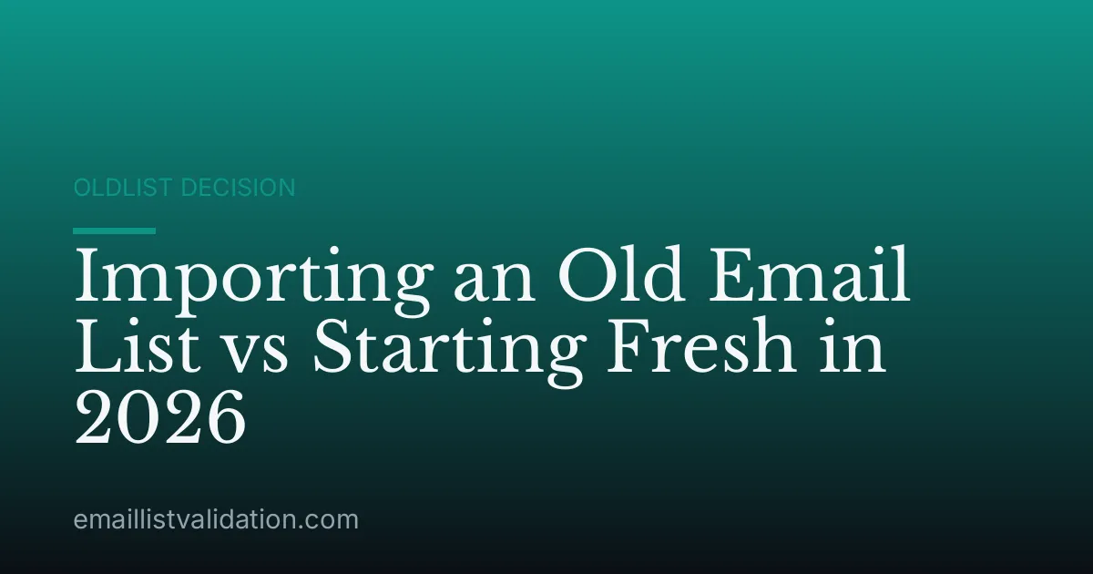 Importing an Old Email List vs Starting Fresh in 2026