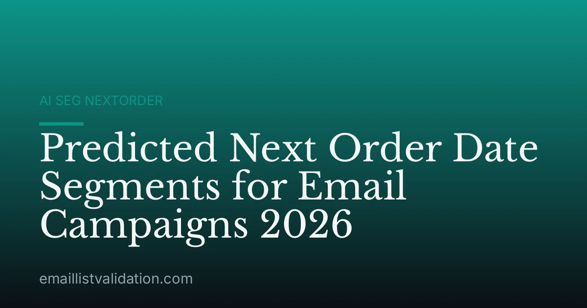 Predicted Next Order Date Segments for Email Campaigns 2026