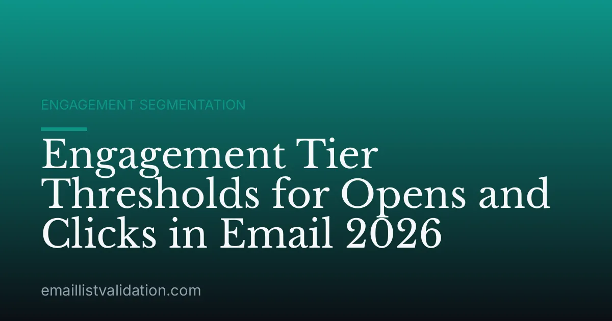 Engagement Tier Thresholds for Opens and Clicks in Email 2026
