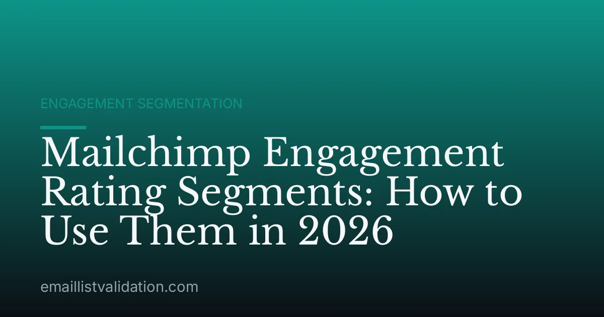 Mailchimp Engagement Rating Segments: How to Use Them in 2026