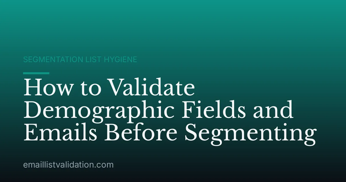 How to Validate Demographic Fields and Emails Before Segmenting