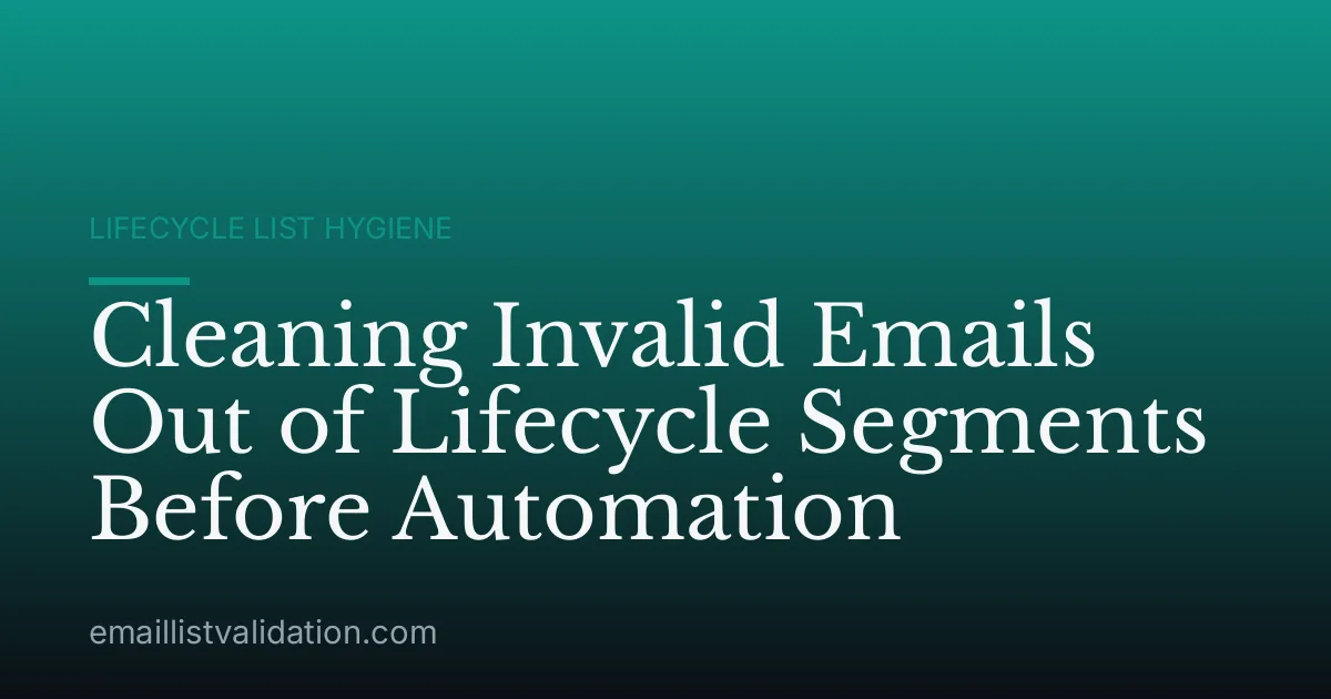 Cleaning Invalid Emails Out of Lifecycle Segments Before Automation