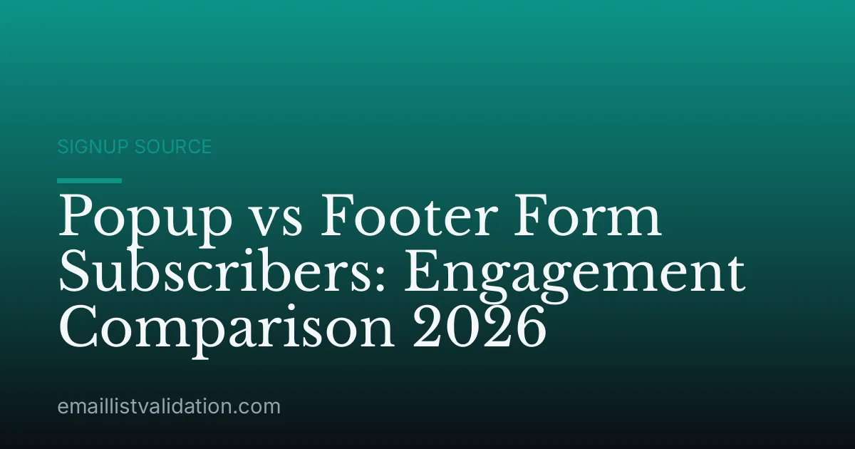 Popup vs Footer Form Subscribers: Engagement Comparison 2026