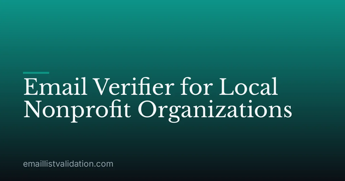 Email Verifier for Local Nonprofit Organizations