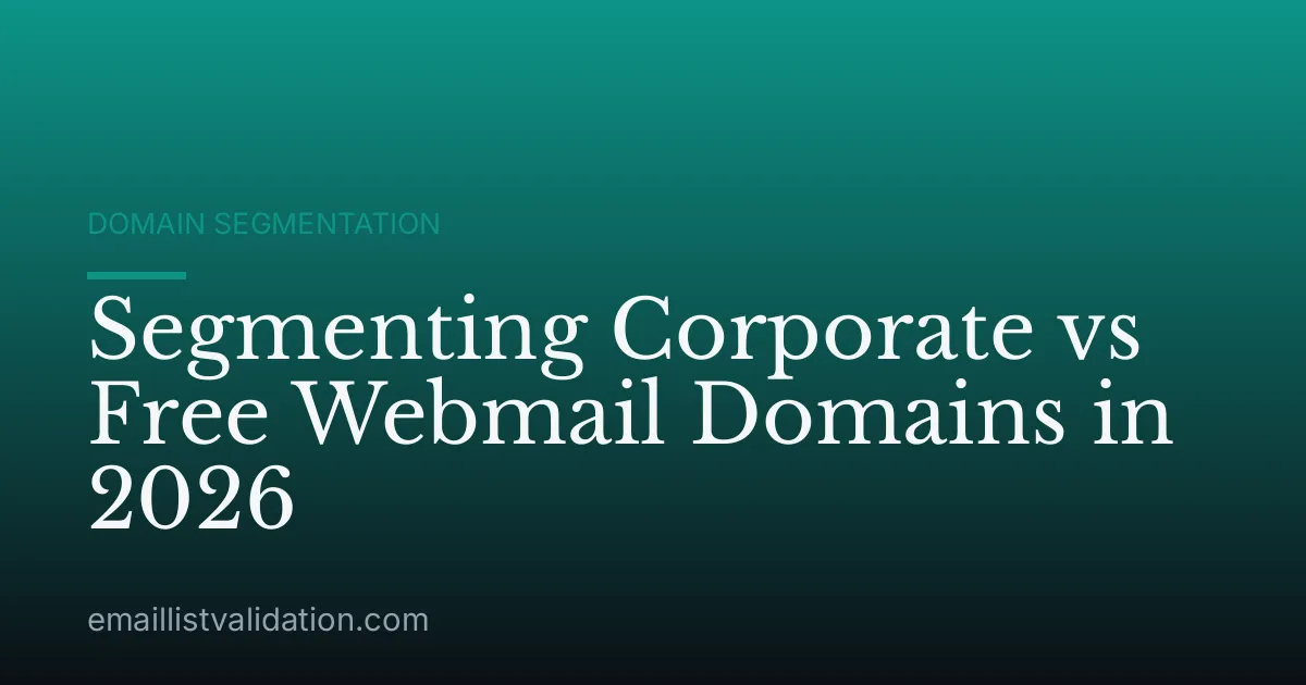 Segmenting Corporate vs Free Webmail Domains in 2026