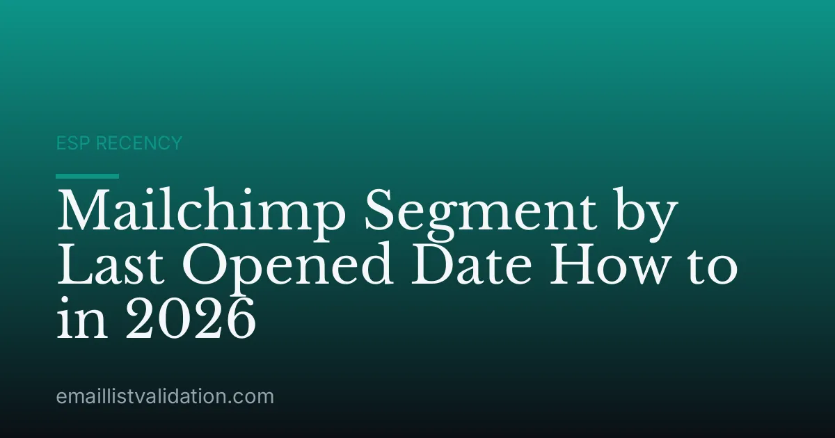 Mailchimp Segment by Last Opened Date How to in 2026