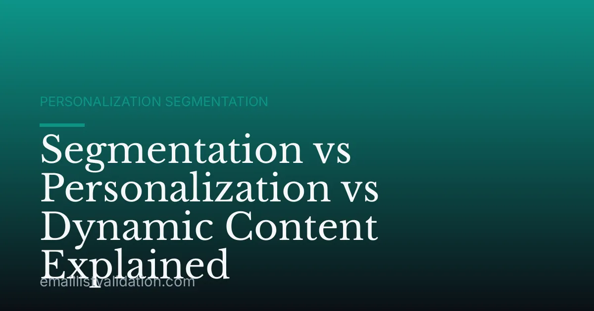 Segmentation vs Personalization vs Dynamic Content Explained