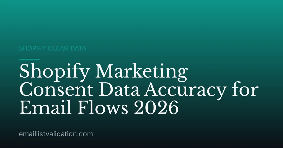 Shopify Marketing Consent Data Accuracy for Email Flows 2026