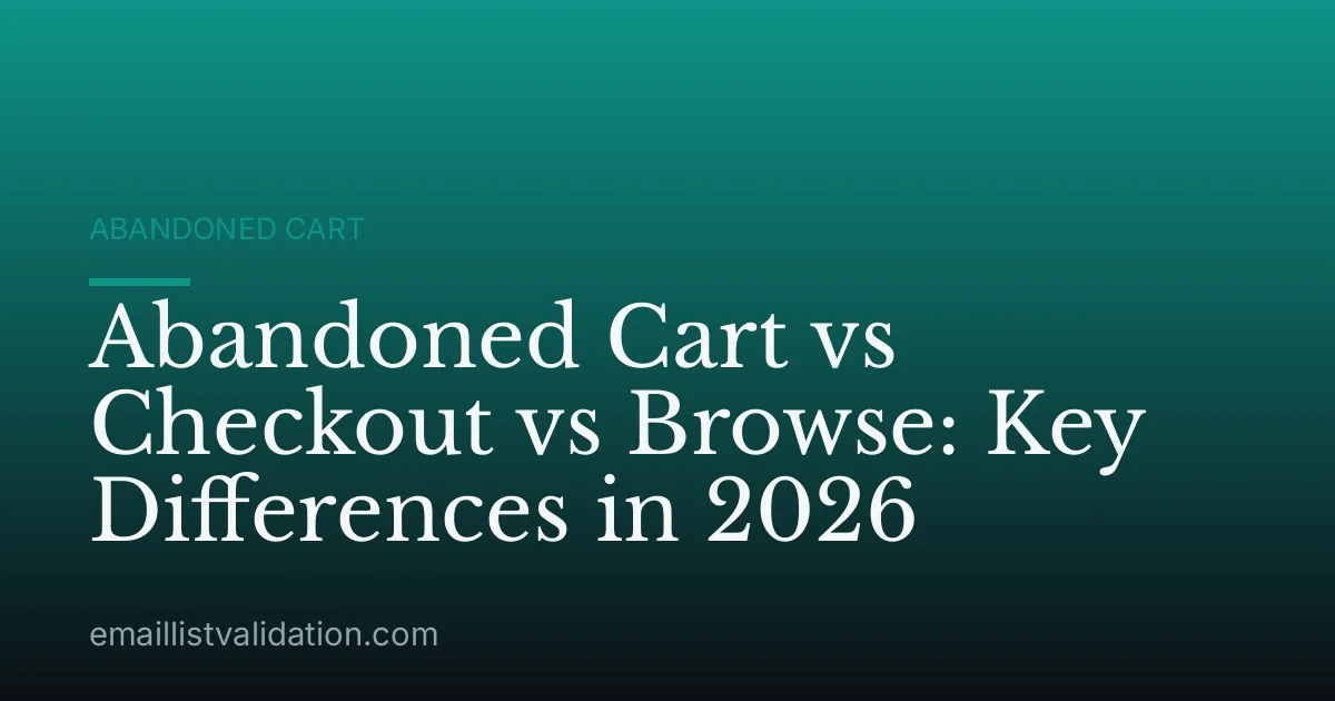 Abandoned Cart vs Checkout vs Browse: Key Differences in 2026