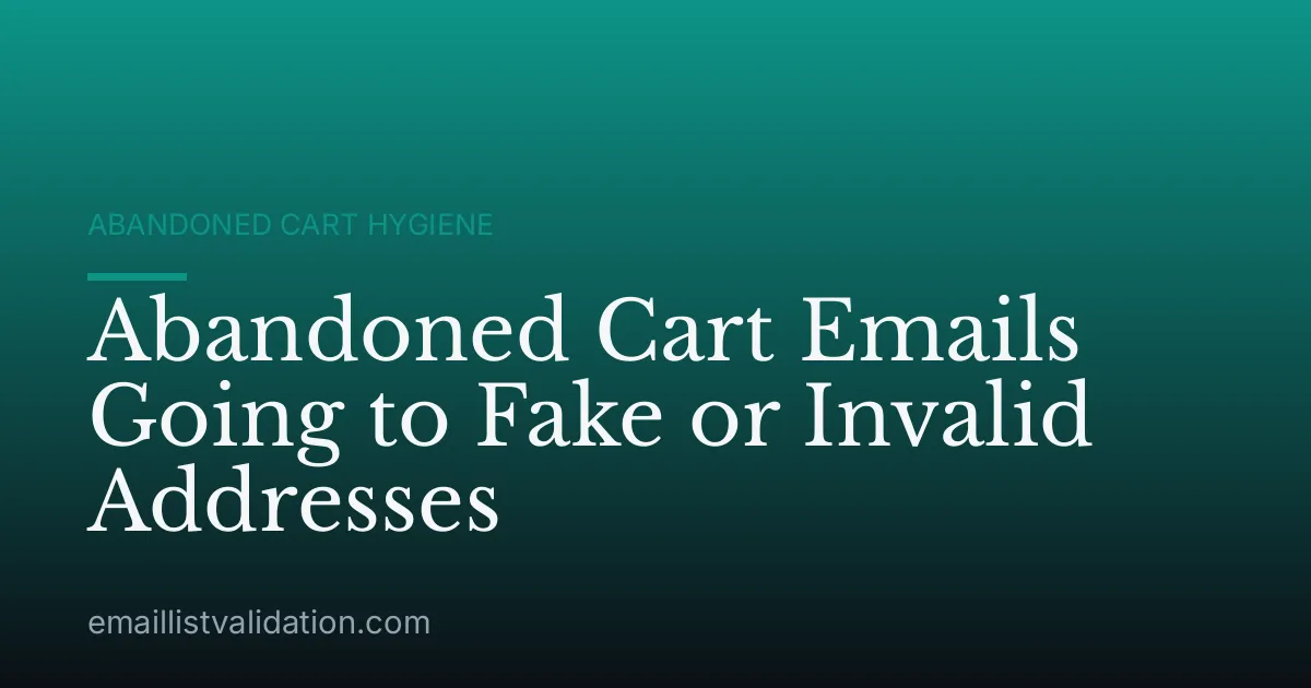 Abandoned Cart Emails Going to Fake or Invalid Addresses