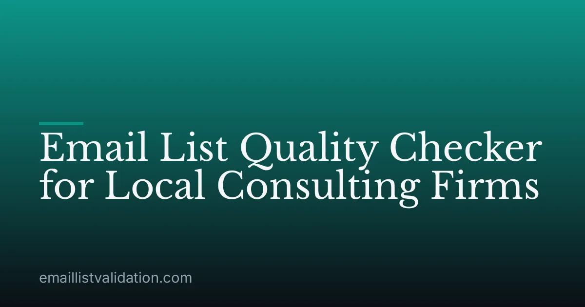 Email List Quality Checker for Local Consulting Firms