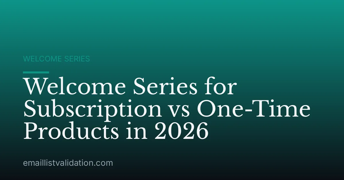Welcome Series for Subscription vs One-Time Products in 2026