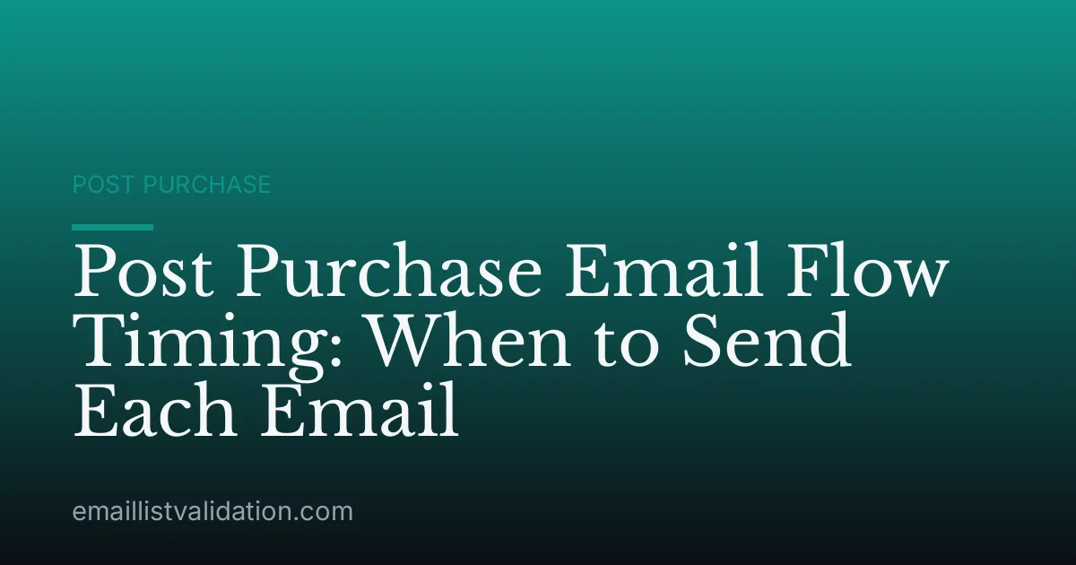 Post Purchase Email Flow Timing: When to Send Each Email