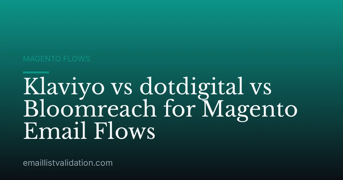 Klaviyo vs dotdigital vs Bloomreach for Magento Email Flows