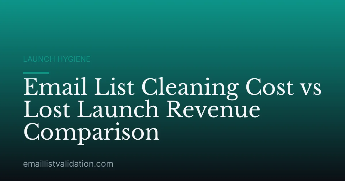 Email List Cleaning Cost vs Lost Launch Revenue Comparison