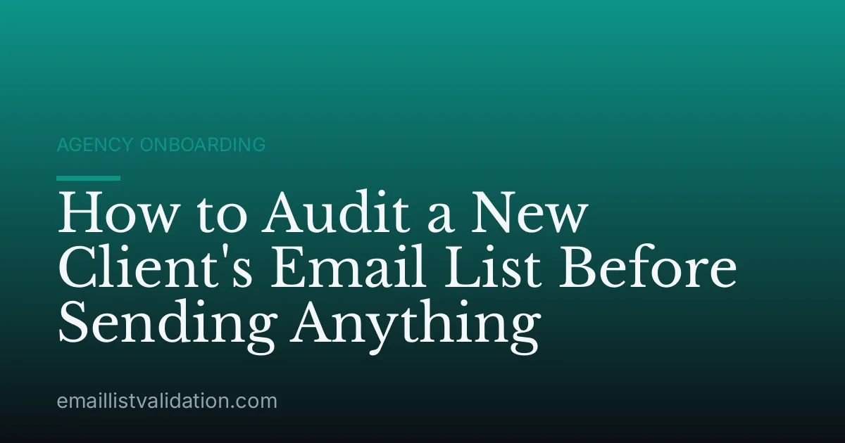 How to Audit a New Client's Email List Before Sending Anything
