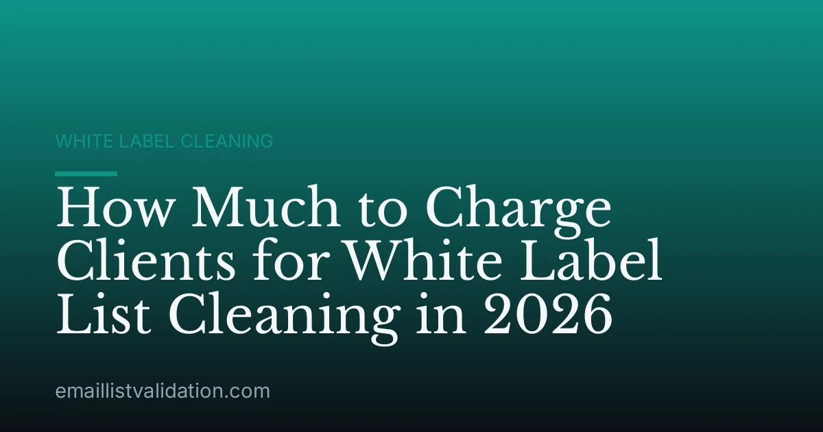 How Much to Charge Clients for White Label List Cleaning in 2026