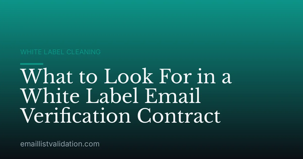 What to Look For in a White Label Email Verification Contract