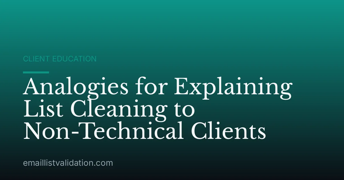 Analogies for Explaining List Cleaning to Non-Technical Clients
