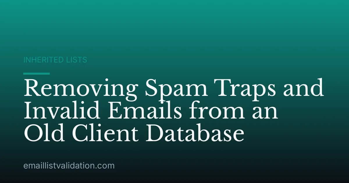 Removing Spam Traps and Invalid Emails from an Old Client Database