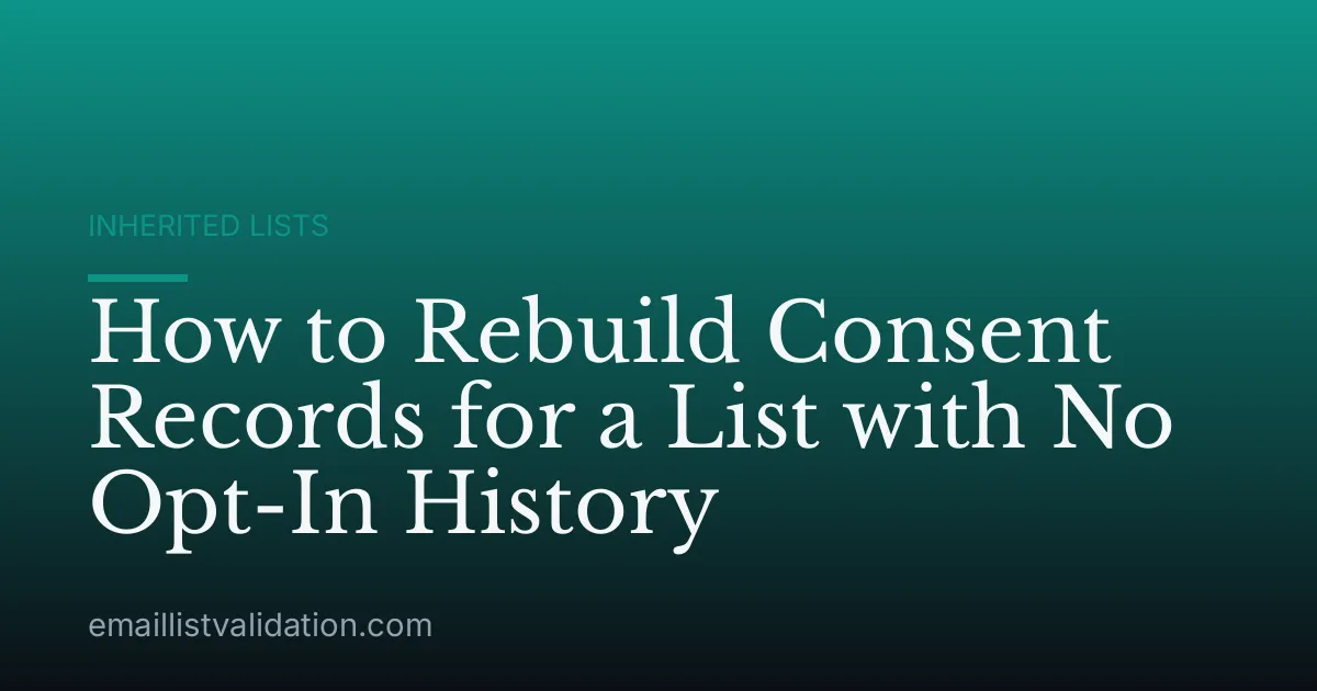 How to Rebuild Consent Records for a List with No Opt-In History