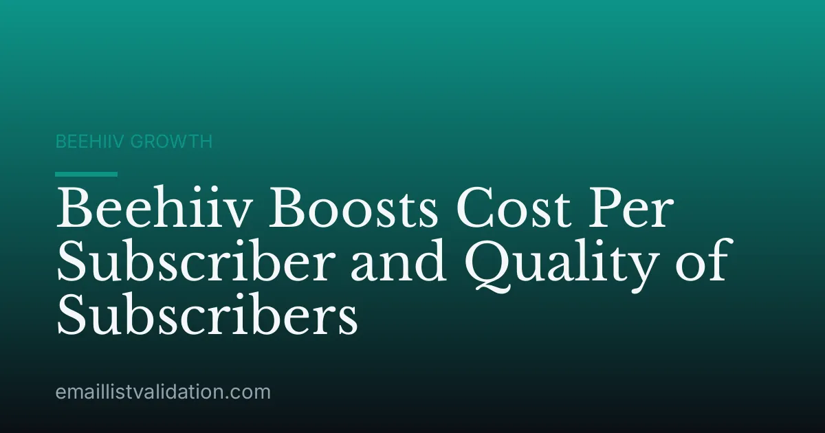 Beehiiv Boosts Cost Per Subscriber and Quality of Subscribers