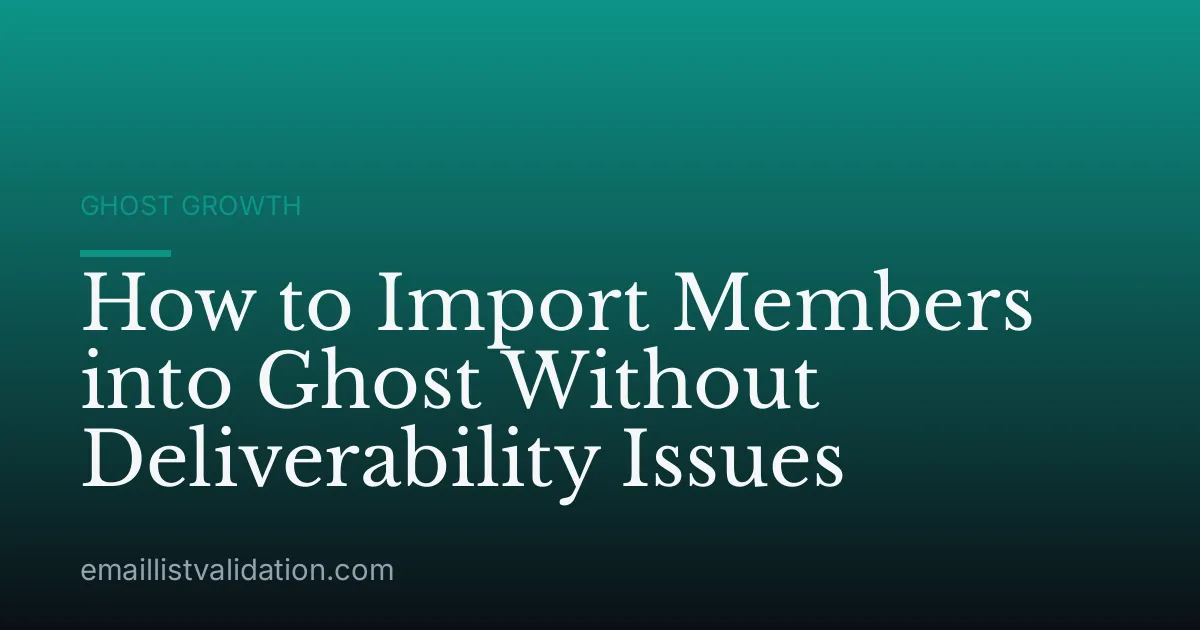 How to Import Members into Ghost Without Deliverability Issues