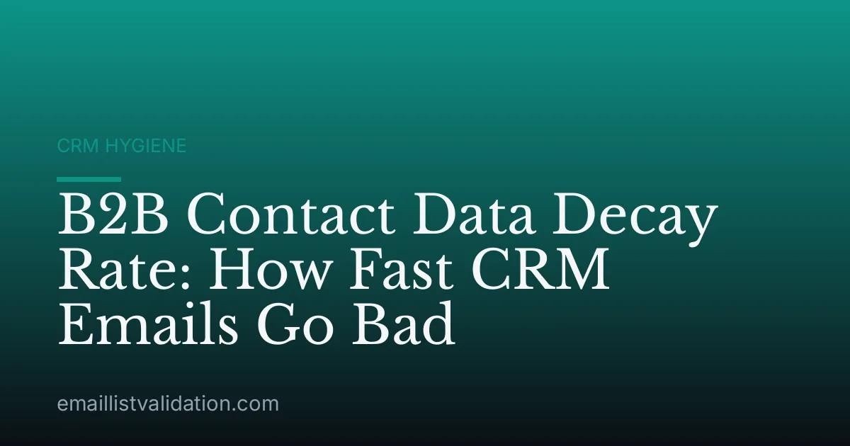 B2B Contact Data Decay Rate: How Fast CRM Emails Go Bad