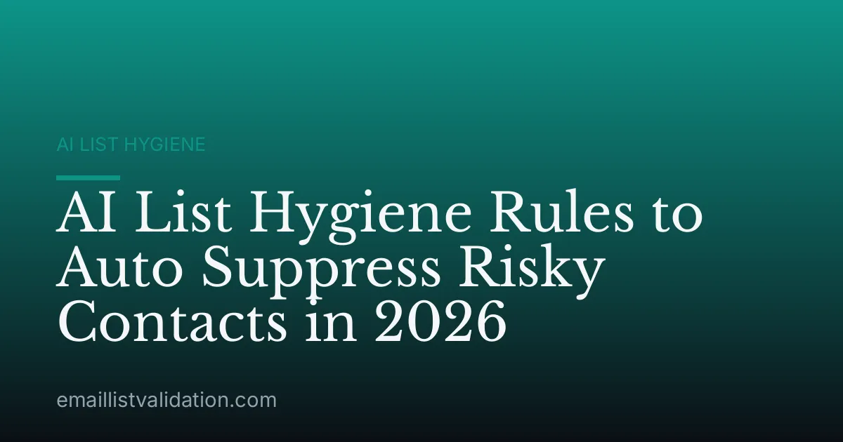 AI List Hygiene Rules to Auto Suppress Risky Contacts in 2026