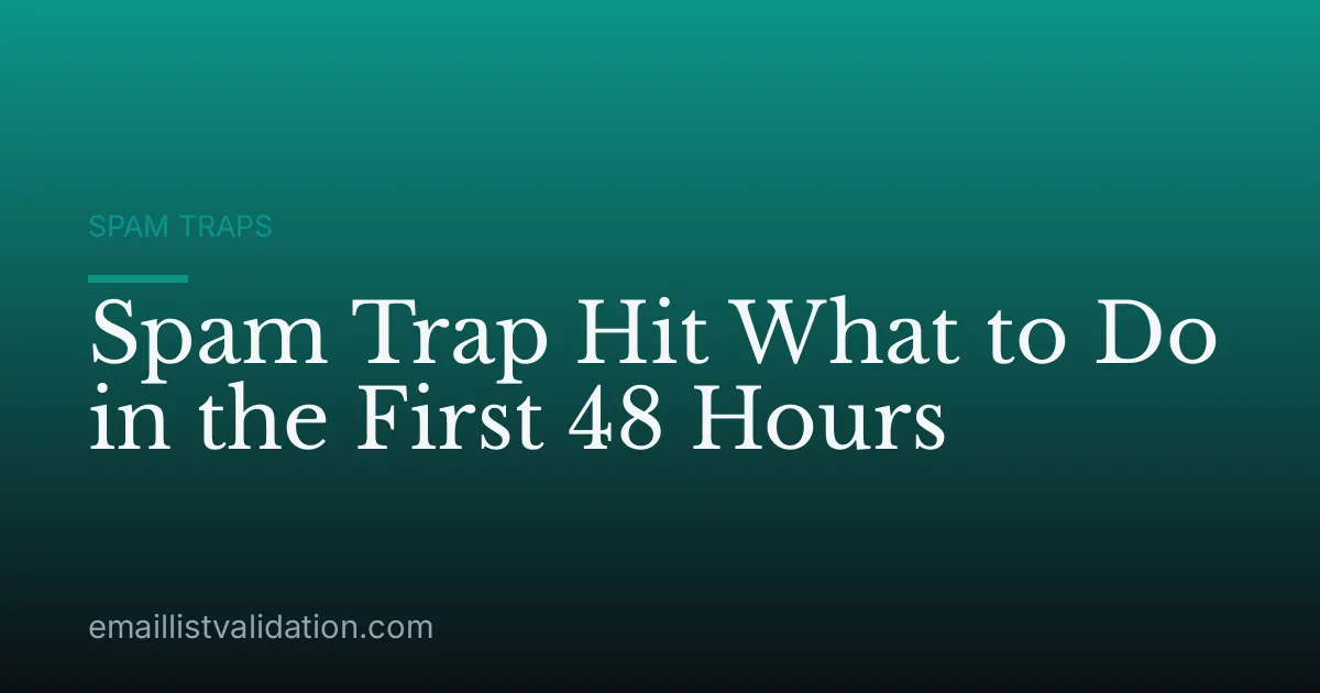 Spam Trap Hit What to Do in the First 48 Hours