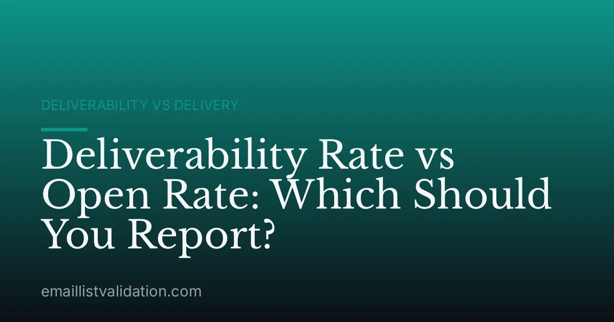 Deliverability Rate vs Open Rate: Which Should You Report?