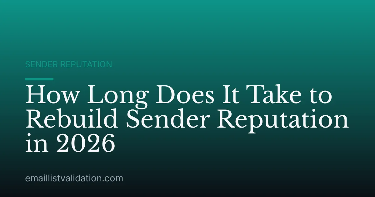 How Long Does It Take to Rebuild Sender Reputation in 2026