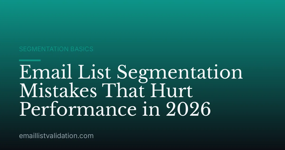 Email List Segmentation Mistakes That Hurt Performance in 2026