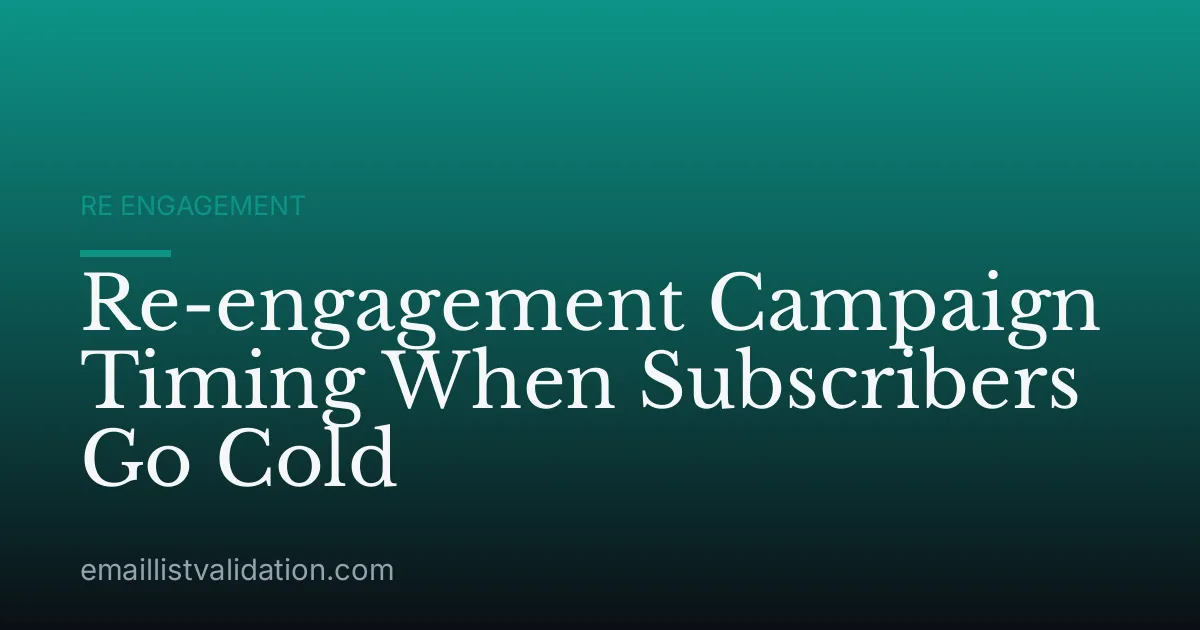 Re-engagement Campaign Timing When Subscribers Go Cold