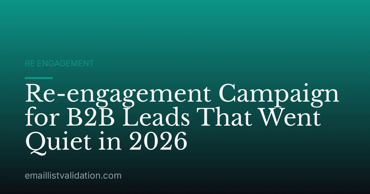 Re-engagement Campaign for B2B Leads That Went Quiet in 2026