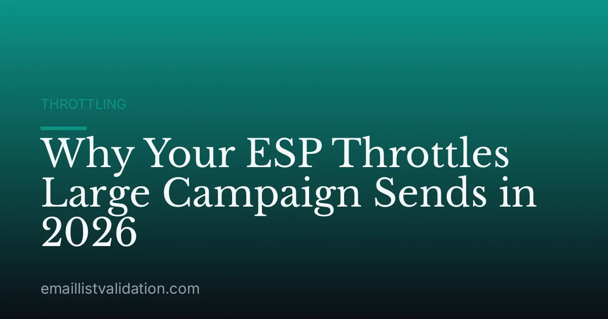 Why Your ESP Throttles Large Campaign Sends in 2026