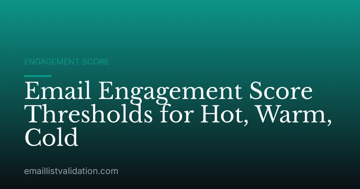 Email Engagement Score Thresholds for Hot, Warm, Cold