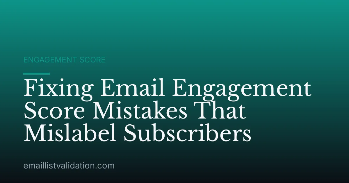 Fixing Email Engagement Score Mistakes That Mislabel Subscribers