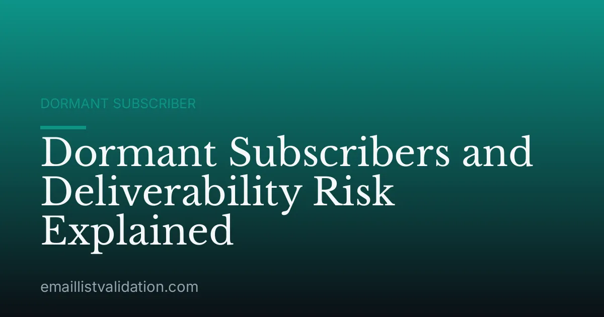 Dormant Subscribers and Deliverability Risk Explained