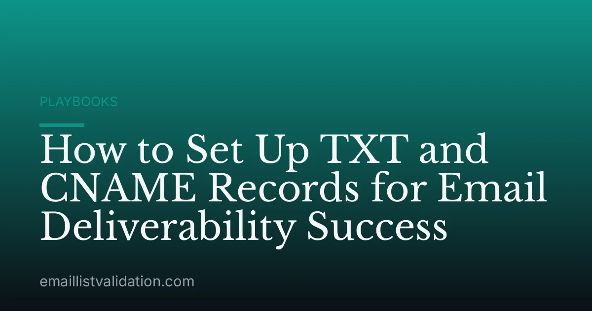 How to Set Up TXT and CNAME Records for Email Deliverability Success