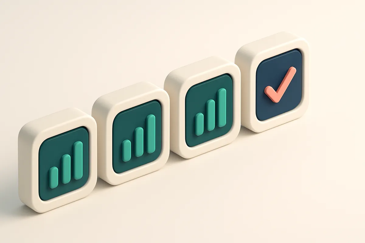 a row of four gauges showing signal strength and delivery status