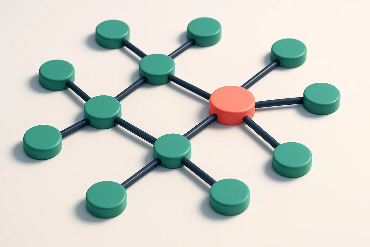 a network of small circular nodes connected by lines