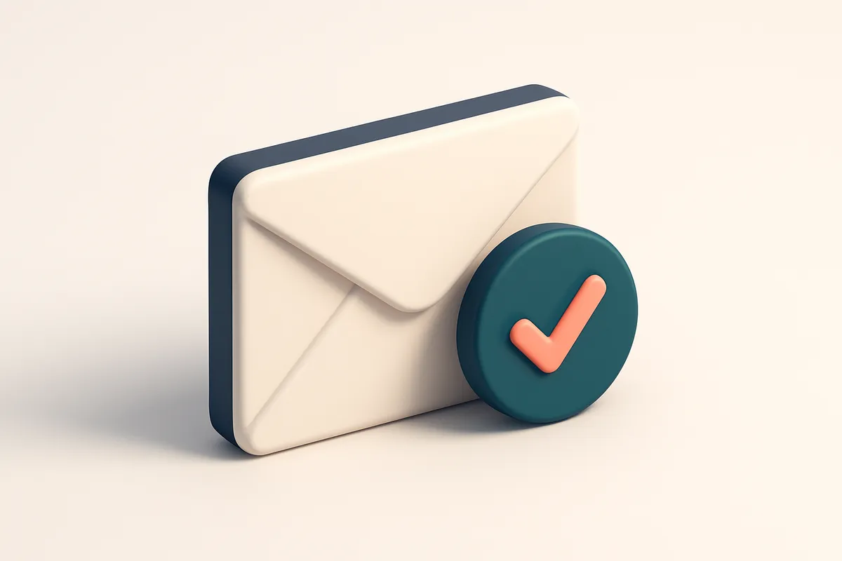 a single envelope with a green checkmark