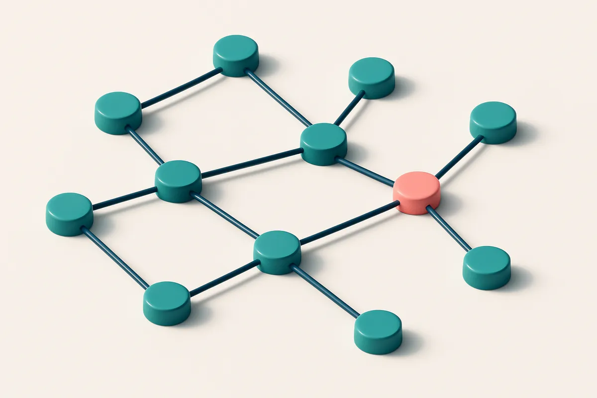 a network of small circular nodes connected by lines