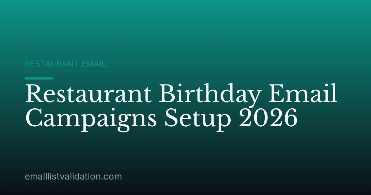 Restaurant Birthday Email Campaigns Setup 2026