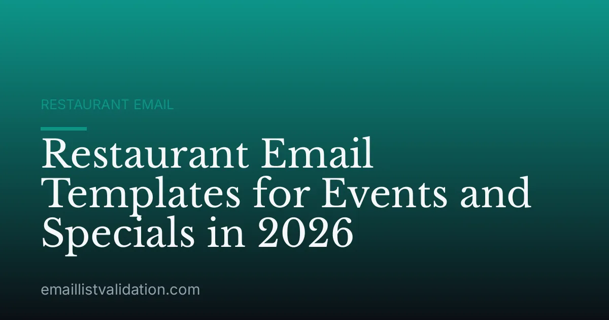 Restaurant Email Templates for Events and Specials in 2026