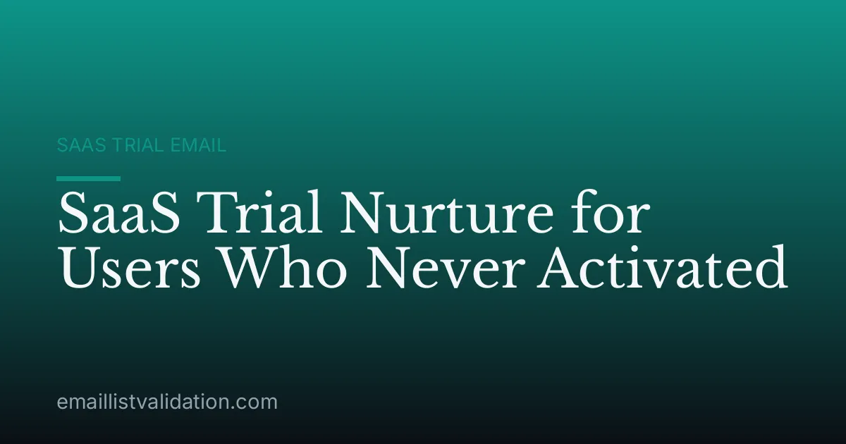 SaaS Trial Nurture for Users Who Never Activated