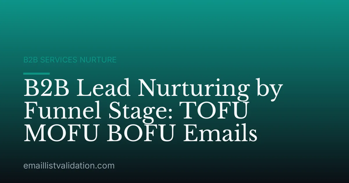 B2B Lead Nurturing by Funnel Stage: TOFU MOFU BOFU Emails