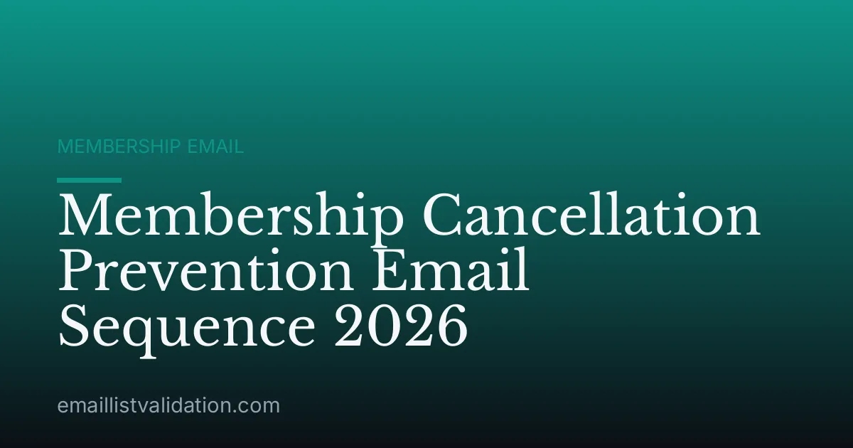 Membership Cancellation Prevention Email Sequence 2026